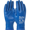 MaxiDex Seamless Knit Nylon Glove with Nitrile Coating and ViroSan Technology on Full Hand, Touchscreen Compatible, Blue, X-Small, 12 Pairs #19-007/XS