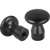 Kipp Flat Knob w/Internal Thread, D=M05, D1=16, Style IG, Black Steel, (10/Pkg.), K0157.05