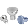 Kipp Mushroom Knob, Size 0, D=M03, D1=18, Steel, Trivalent Blue Passivated (10/Pkg.), K0250.0003