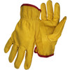 Pip Regular Grade Top Grain Gold Cowhide Leather Drivers Glove, Keystone Thumb, Slip-On Cuff, Gold, Medium, 12 Pairs #1BL18361M