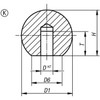 Kipp Ball Knob, Stainless Steel, w/Reamed Hole, Style K, D=12 mm, D1=32, (Qty. 1), K0650.332083