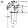 Kipp Ball Knob Extended, Conical, Style M, D=10 mm, D1=40 mm, Black Thermoset (10/Pkg.), K0159.34010