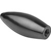 Kipp Oval Knob Fixed, D=M05, D1=14 mm, High-Polish Black Thermoset (10/Pkg.), K1222.050