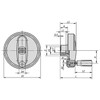 Kipp Handwheels w/Revolving Handles, Size 4, Reamed Hole w/Slot, W. Tran, Style B, Thermoplastic, D1=160 mm, D2=14H7, B3=5 mm, (Qty. 1), K0257.416014056