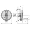 Kipp Handwheels w/Fold away Handles, Reamed Hole w/Slot, Size 1, Thermoplastic, D1=80 mm, D2=8H7, B3=2 mm, T=9 mm,  (Qty. 1), K0258.10800802