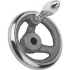 Kipp Handwheels w/Fixed Machine Handle, Reamed Hole, w/Slot, Grey Cast Iron, D1=80 mm, D2=10H7, B3=3, T=11.4 (Qty. 1), K0671.3080X10