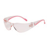 EVA Petite Rimless Safety Glasses with Clear / Pink Temple, Pink Lens and Anti-Scratch Coating, Pink, One Size, 12 Pairs #250-11-0904