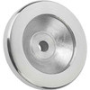 Kipp Handwheel Disc-No Handle, Reamed Hole, w/Slot, Polished Aluminum, D1=100 mm, D2=10H7, B3=3, T=11.4 (Qty. 1), K0161.1100X10