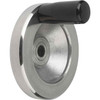 Kipp Handwheel Disc w/Fixed Handle, Reamed Hole, w/Slot, Polished Aluminum, D1=100 mm, D2=10H7, B3=3, T=11.4 (Qty. 1), K0161.3100X10