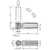 Kipp Safety Cylinder Grip, Automatic Return, Black Oxidized Steel, Thermoplastic, D=M08, L=7.5, L1=82 (Qty. 1), K0265.408