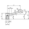 Kipp Tension Lever w/Reamed Hole, 20°, Size 3, 16H7, A=121, Plastic, Steel, (Qty. 1), K0176.116