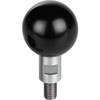 Kipp Ball Grip, Revolving, w/External Thread, D1=25, D=M06X11, Steel, Thermoset, (Qty. 1), K0726.061