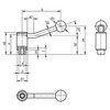 Kipp Tension Lever w/Safety Function, Internal Thread, Size 3, M16, A=128.5, 20°, Steel, Plastic, (Qty. 1), K0112.1316
