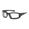 Cefiro Full Frame Safety Glasses with Black Frame, Rubber Foam Padding, Clear Lens and Anti-Scratch / Anti-Fog Coating, Black, One Size, 12 Pairs #250-CE-10090