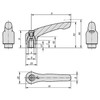 Kipp Adjustable Handles, Size 1, M04, Internal Thread, Steel, Powder Coat, Black, (Qty. 1), K0752.1041