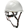 EVO 6151 Ascend Standard Brim Safety Helmet with HDPE Shell, 4-Point Chinstrap, 6-Point Suspension and Wheel Ratchet Adjustment, White, One Size, 1 EA #280-EV6151-CH-10