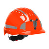 Evolution Deluxe 6151 Standard Brim Mining Hard Hat with HDPE Shell, 6-Point Polyester Suspension, Wheel Ratchet Adjustment and CR2 Reflective Kit, Neon Orange, One Size, 1 EA #2850-EV6151MCR2-OR