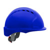 Evolution Deluxe 6151 Short Brim Hard Hat with HDPE Shell, 6-Point Polyester Suspension and Wheel Ratchet Adjustment, Vented, Blue, One Size, 1 EA #280-EV6151SV-50