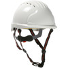 EVO 6151 Ascend Short Brim Hard Hat with HDPE Shell, 4-Point Chinstrap, 6-Point Suspension and Wheel Ratchet Adjustment, Vented, White, One Size, 1 EA #280-EV6151SV-CH-10