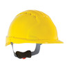 Evolution Deluxe 6151 Standard Brim Hard Hat with HDPE Shell, 6-Point Polyester Suspension and Wheel Ratchet Adjustment, Vented, Yellow, One Size, 1 EA #280-EV6151V-20