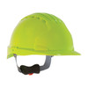Evolution Deluxe 6151 Standard Brim Hard Hat with HDPE Shell, 6-Point Polyester Suspension and Wheel Ratchet Adjustment, Vented, Neon Yellow, One Size, 1 EA #280-EV6151V-LY