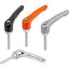 Kipp Adjustable Handles, Size 4, M16X30, External Thread, Zinc, Steel, Black Satin Powder Coated, (Qty. 1), K1659.5161X30