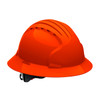 Evolution Deluxe 6161 Full Brim Hard Hat with HDPE Shell, 6-Point Polyester Suspension and Wheel Ratchet Adjustment, Neon Orange, One Size, 1 EA #280-EV6161-OR