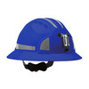 Evolution Deluxe 6161 Full Brim Mining Hard Hat with HDPE Shell, 6-Point Polyester Suspension, Wheel Ratchet Adjustment and CR2 Reflective Kit, Blue, One Size, 1 EA #280-EV6161MCR2-50