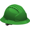 Evolution Deluxe 6161 Full Brim Hard Hat with HDPE Shell, 6-Point Polyester Suspension and Wheel Ratchet Adjustment, Vented, Green, One Size, 1 EA #280-EV6161V-30