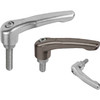 Kipp Adjustable Handles, Size 5, M16X60, External Thread, Stainless Steel, Electropolished, (Qty. 1), K0124.516X60