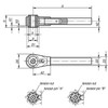 Kipp Ratchet Levers, Size 2, M14, A=180 mm, 0°, Internal Thread, Carbon Steel, Black Oxidized, (Qty. 1), K0128.314