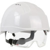 EVO VISTAlens Type I, Vented Industrial Safety Helmet with Lightweight ABS Shell, Integrated ANSI Z87.1 Eye Protection, 6-Point Polyester Suspension and Wheel Ratchet Adjustment, White, One Size, 1 EA #280-EVLV-01W