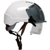 EVO Vista Ascend Type I, Vented Industrial Safety Helmet with Fully Adjustable 4-Point Chinstrap, Lightweight ABS Shell, Integrated ANSI Z87.1 Eye Protection, 6-Point Polyester Suspension and Wheel Ratchet Adjustment, Smoke, 1 EA #280-EVLV-CH-01S