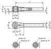 Kipp Ratchet Levers w/Reamed Hole & Slot, Free-Cutting, Size 1, A=180 mm, 0°,  Carbon Steel, Black Oxidized, (Qty. 1), K0128.414
