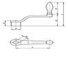 Kipp Crank Handle, Offset, Square Socket, SW=10+0.2, A=80 mm, Style F, Steel, Black Oxidized, (Qty. 1), K0684.108X10