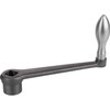 Kipp Crank Handle, Straight, Square Socket, SW=10+0.2, A=80 mm, Style F, Cast Iron, Black, (Qty. 1), K0685.108X10