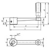 Kipp Crank Handle, Similar to DIN 469, Revolving Grip, Reamed Hole, w/o Transverse Hole, Thermoplastic, Steel, D2=14, Black, (Qty. 1), K0996.3314