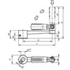 Kipp Crank Handle, Similar to SIN 469, Aluminum, Safety Grip, Reamed Hole, w/o Transverse Hole, Thermoplastic, Steel, D2=10, Black, (Qty. 1), K0998.1110