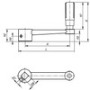 Kipp Crank Handle, Similar to DIN 469, Revolving Grip, Square Socket w/o Transverse Hole, Thermoplastic, Steel, SW=17, Black, (Qty. 1), K0996.4417