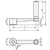 Kipp Crank Handle, Similar to DIN 469, Stainless Steel, Revolving Grip, Square Socket, Style D, SW=12, A=100, H=98, (Qty. 1), K0999.4212