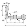 Kipp Ball Balanced Fixed Handles, Steel, D2=7, A=25, (Qty. 1), K0728.107