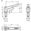 Kipp Adjustable Handles w/Thrust Pad, Style A , Size 1, M05X30, Thrust Pin, Brass, Plastic Black  (Qty. 1), K0780.11051X30