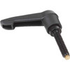 Kipp Adjustable Handles w/Thrust Pad, Style A, Size 1, M06X30, Thrust Pin, Brass, Plastic Black  (Qty. 1), K0780.11061X30