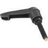 Kipp Adjustable Handles w/Thrust Pad, Style A, Size 2, M08X40, Thrust Pin, Brass, Plastic Black  (Qty. 1), K0780.12081X40