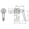 Kipp Clamping Joint, Size 1, D=8 mm, Aluminum, Thermoplastic, (Qty. 1), K0133.01