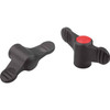 Kipp Triangular Grips, w/Internal Thread, Style K, D=M10, A=75, H=35.6, Thermoplastic, Black, Steel, (10/Pkg), K0274.0210