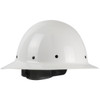 Wolfjaw Full Brim Smooth Dome Hard Hat with Fiberglass Resin Shell, 8-Point Riveted Textile Suspension and Wheel Ratchet Adjustment, White, One Size, 1 EA #280-HP1481R-01