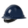 Kilimanjaro Full Brim Hard Hat with HDPE Shell, 4-Point Textile Suspension and Wheel Ratchet Adjustment, Type II, Navy, One Size, 1 EA #280-HP642R-08