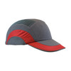 HardCap A1+ Baseball Style Bump Cap with HDPE Protective Liner and Adjustable Back, Gray/Red, One Size, 1 EA #282-ABR170-62