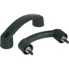 Kipp Arch Pull Handle, w/o Cover Cap, Style A, L=130 mm, A=120 mm, D=7 mm, Thermoplastic, Black, (10/Pkg), K0192.112006